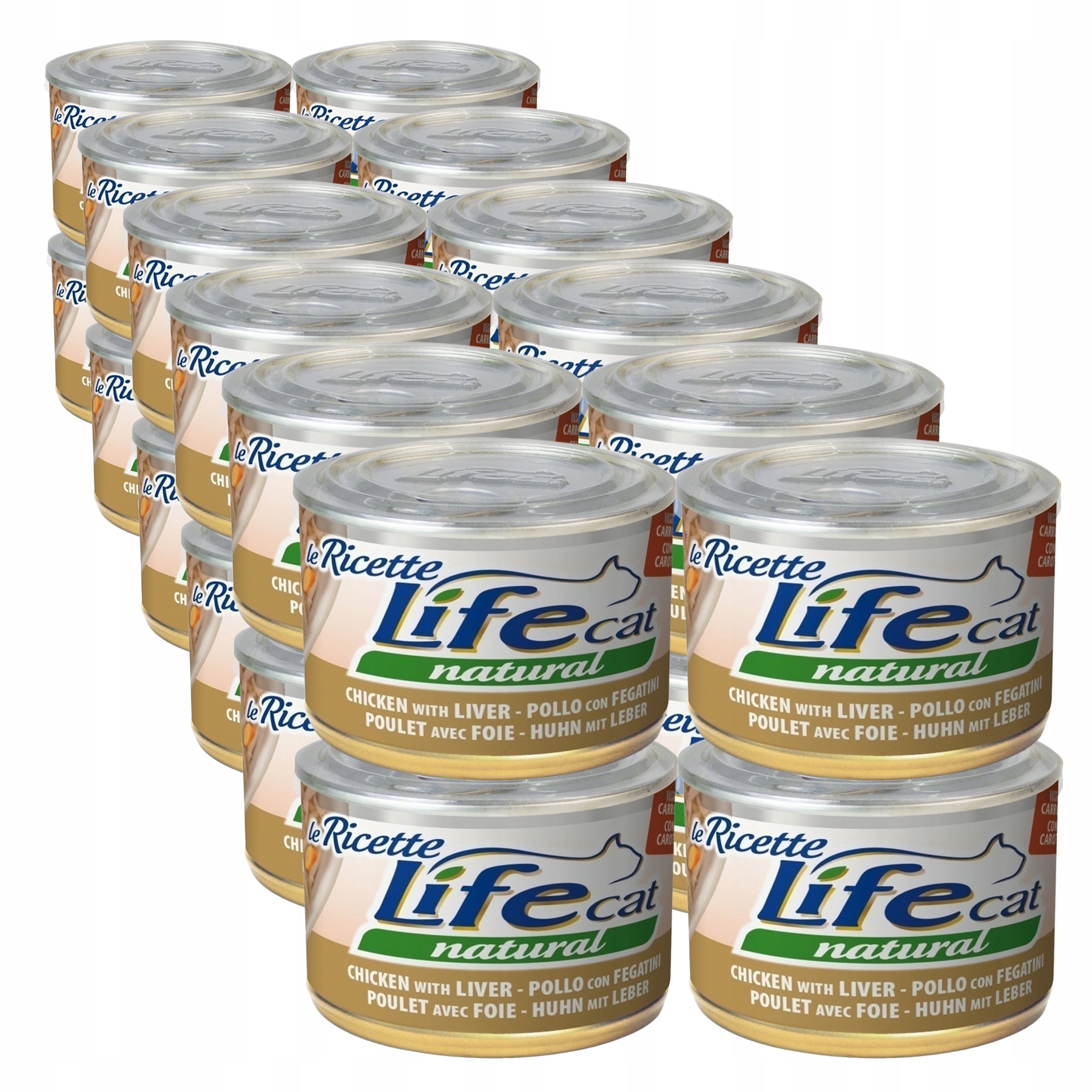 Levně Life Cat Le Ricette pro kočky konzerva 24x150 g Kuře játra Mrkev