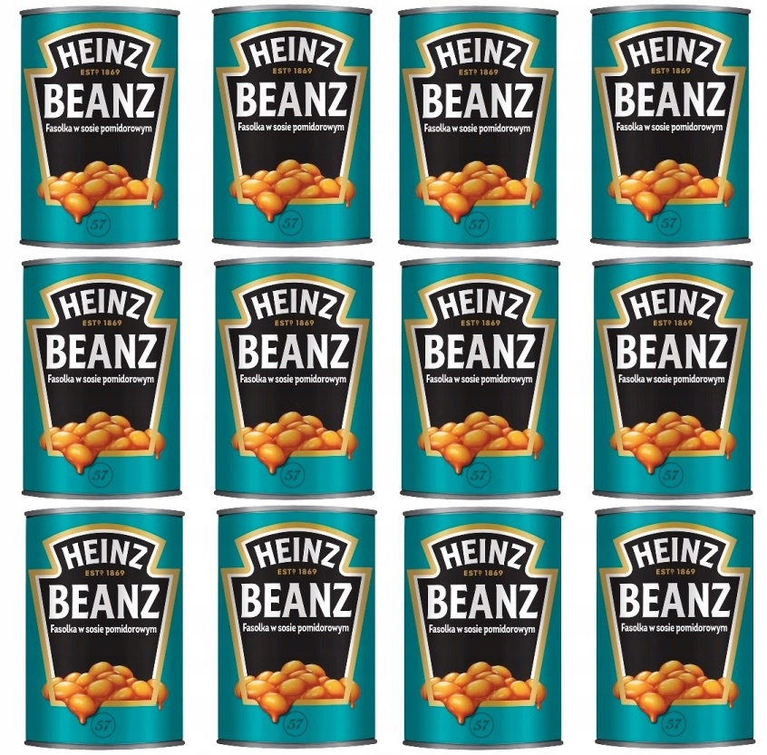 12 x 415 g Heinz Beanz fazole v rajčatové omáčce Zgrawka