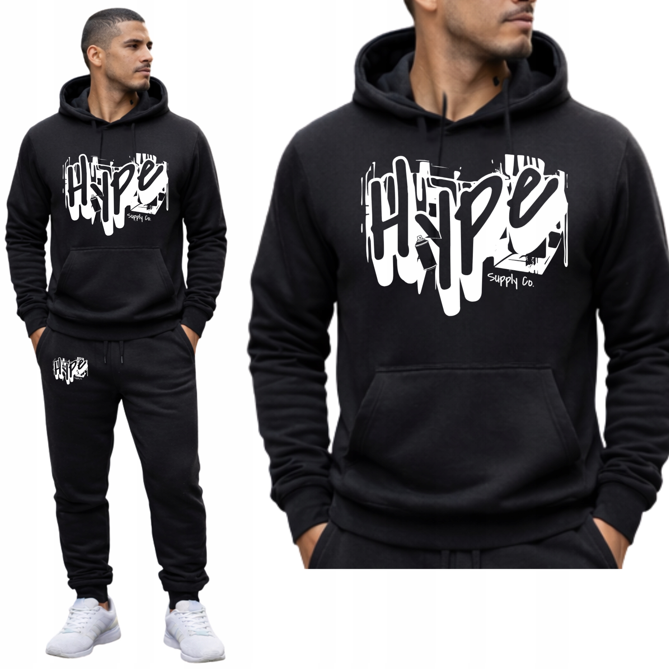 Meski Tepláková Souprava Hype Streetwear Mikina S Kapucí Kalhoty XXL