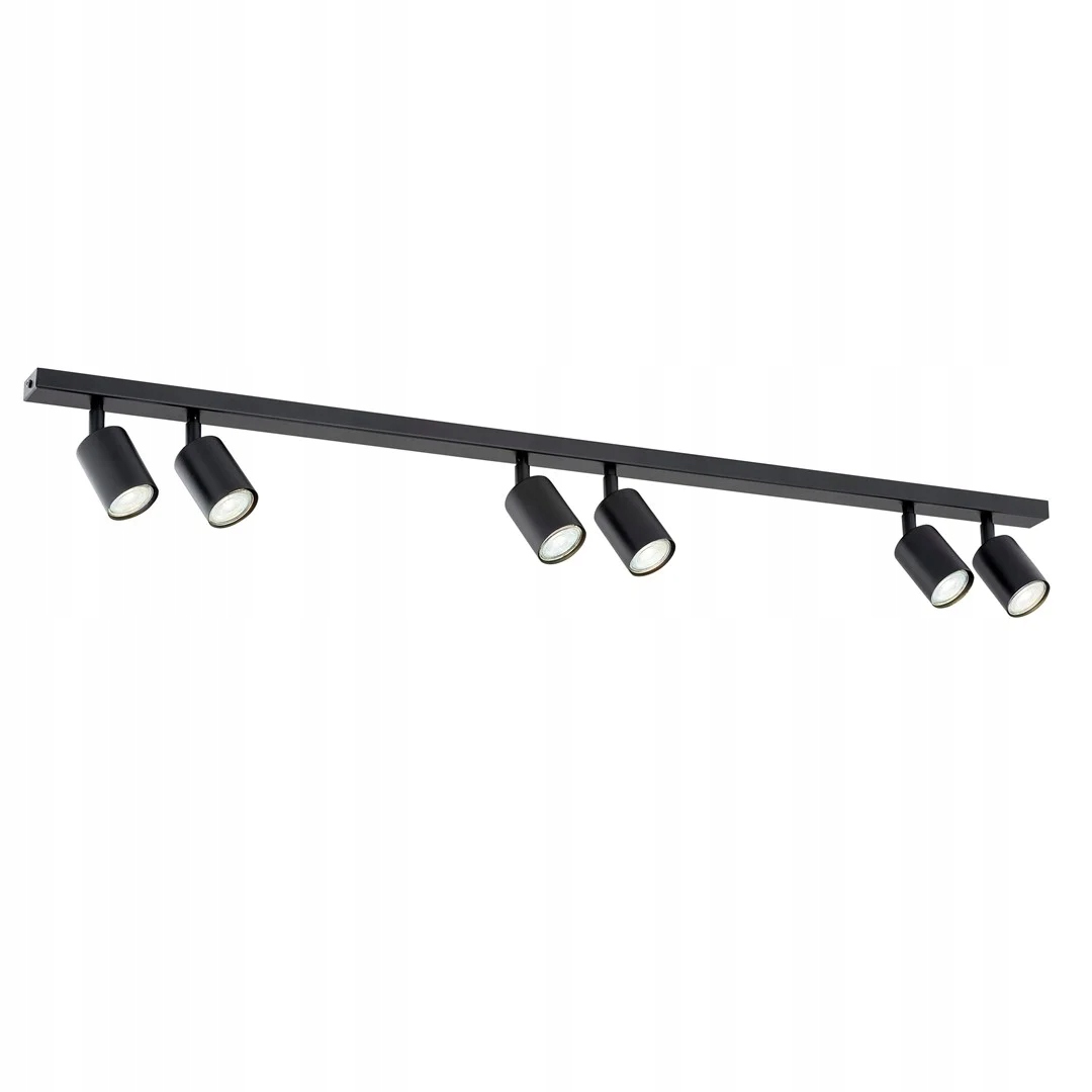 Stropní svítidlo minimalistická černá 6 reflektorů lišta 116 cm Emibig