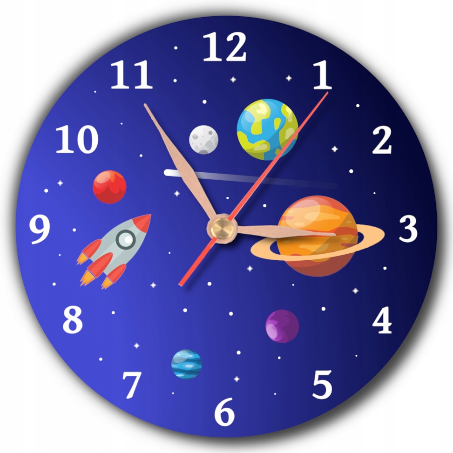 Zegar na ścianę dla dzieci KOSMOS PLANETY 24 cm