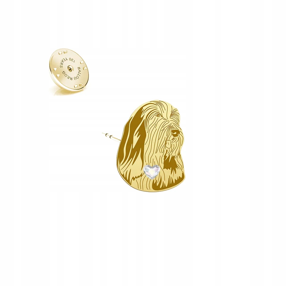 Odznak s pejskem Bearded Collie 925 Dárek Žena Dedikace Bonus