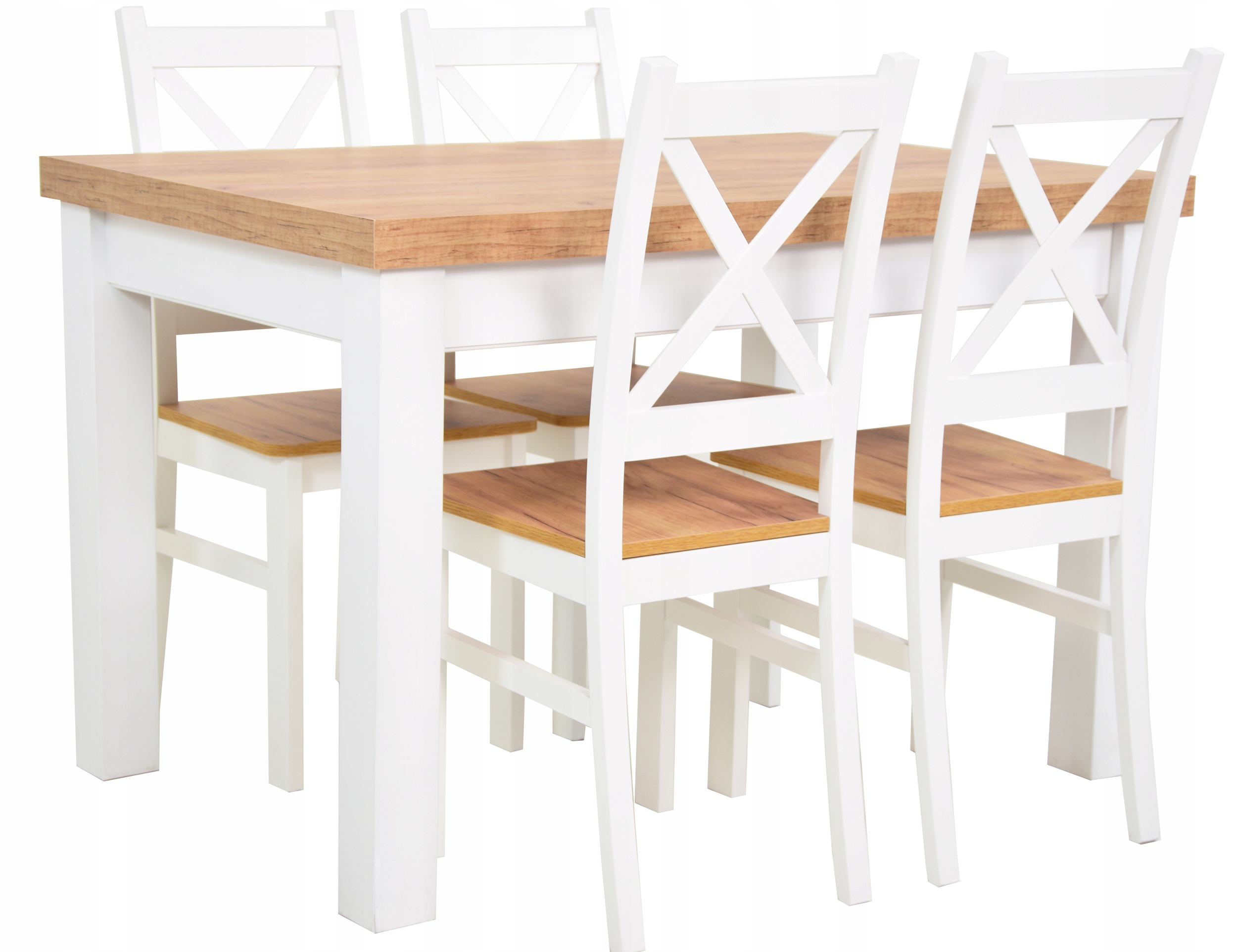 4 SKANDYNAWSKIE krzesła DREWNIANE i Stół 80x140