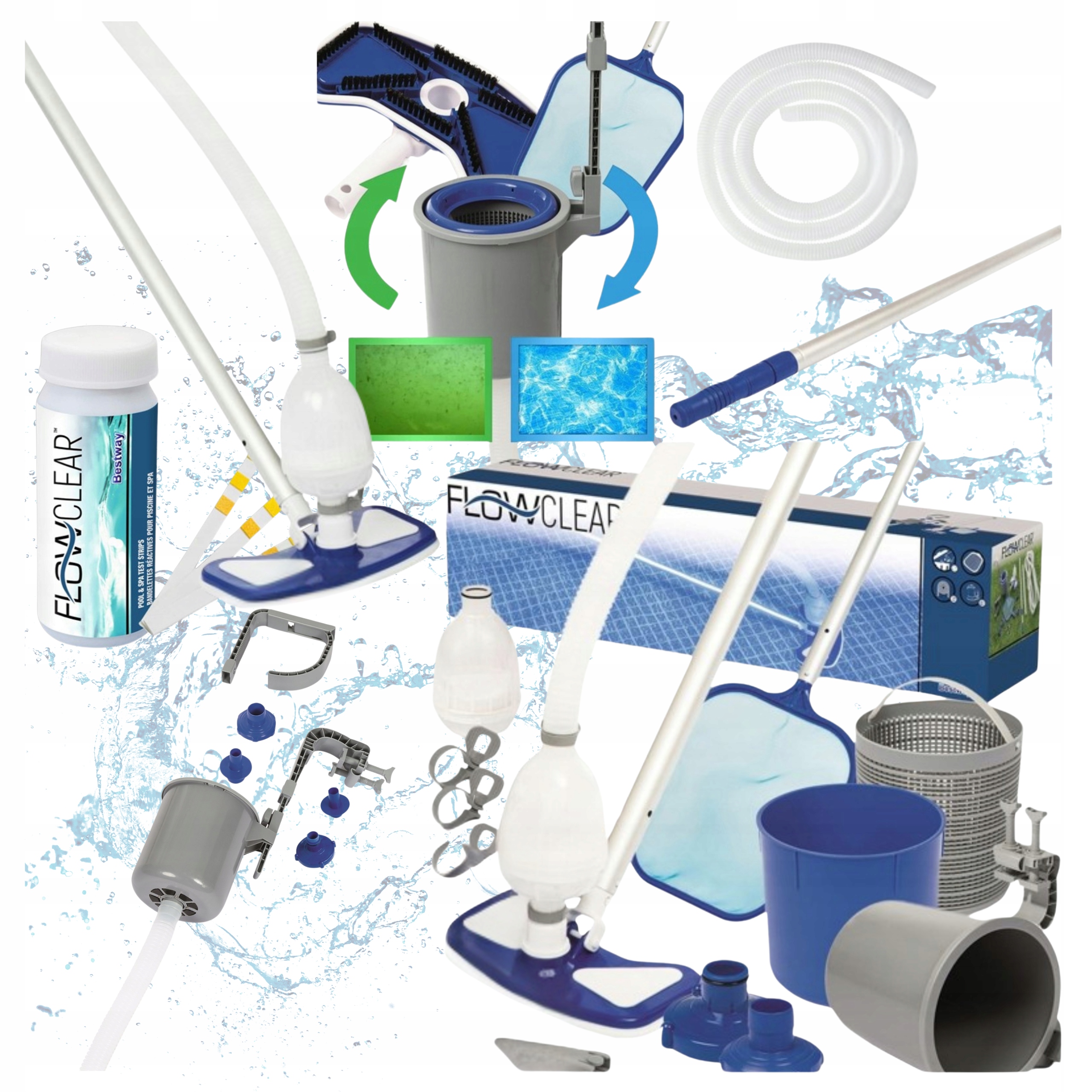 Zestaw do Czyszczenia Basenu Bestway Flowclear Deluxe Odkurzacz Siatka