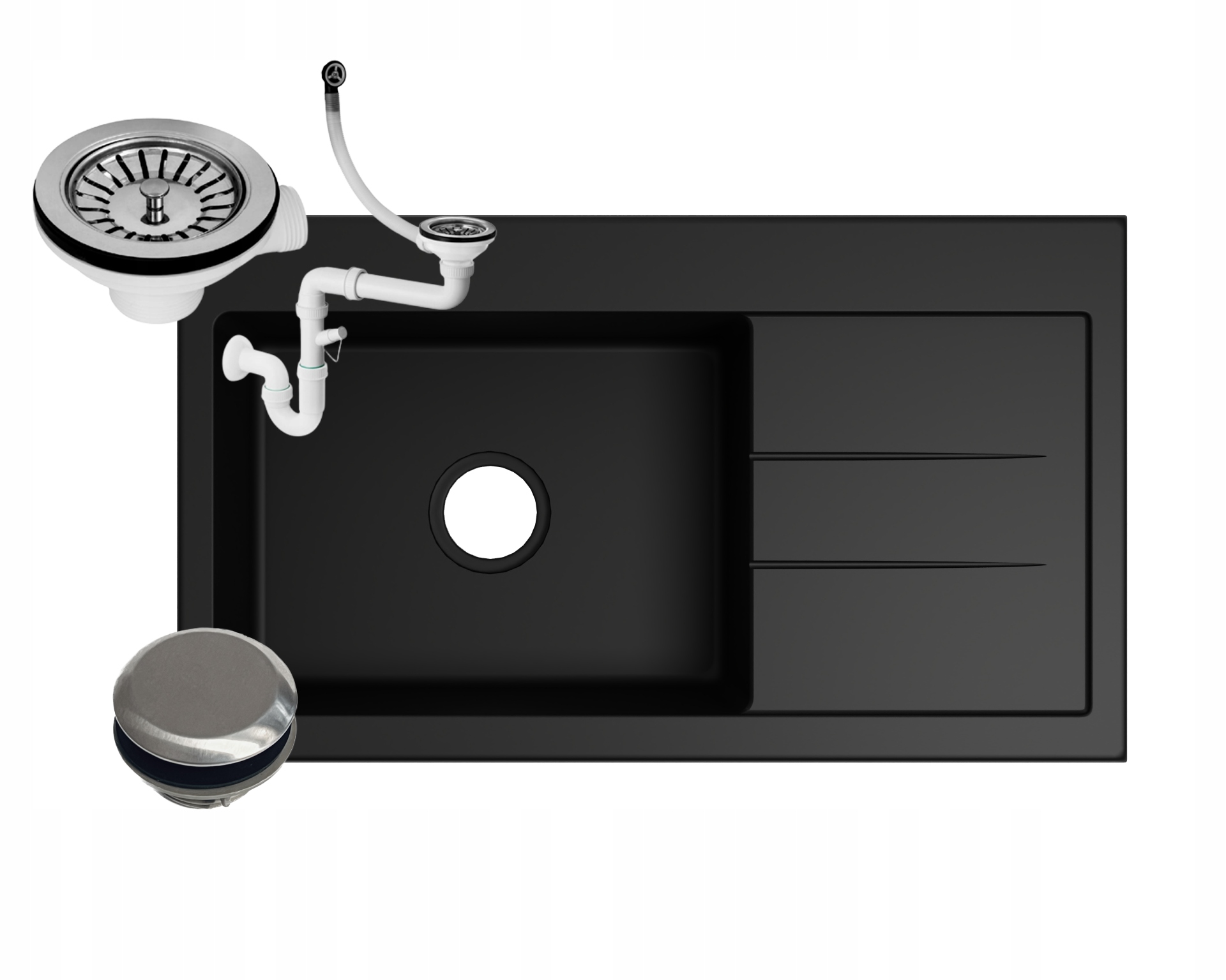 CZARNY ZLEW ZLEWOZMYWAK GRANITOWY LUXOR 1.0 XL