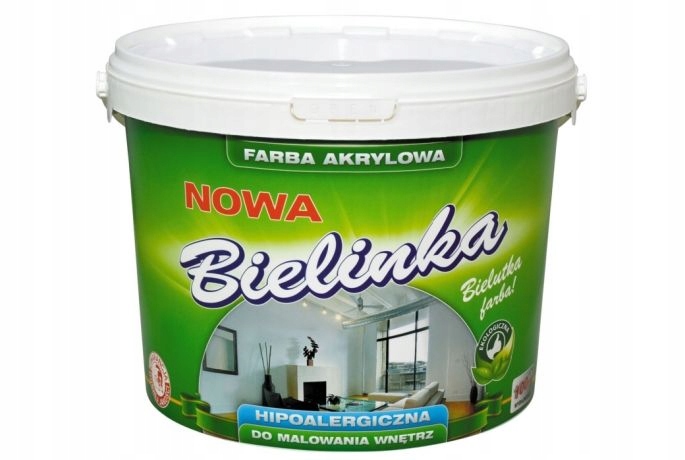 NOWA BIELINKA FARBA AKRYLOWA DO ŚCIAN SUFITÓW 10l