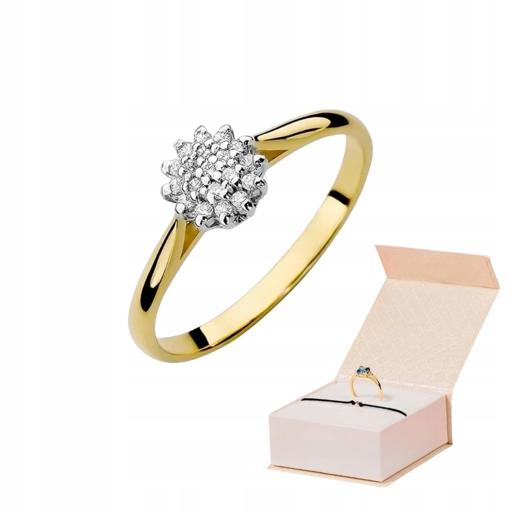 Prstýnek 585 Ideální Pro Zásnuby S Diamanty 0,10 ct Zlatý Náramek