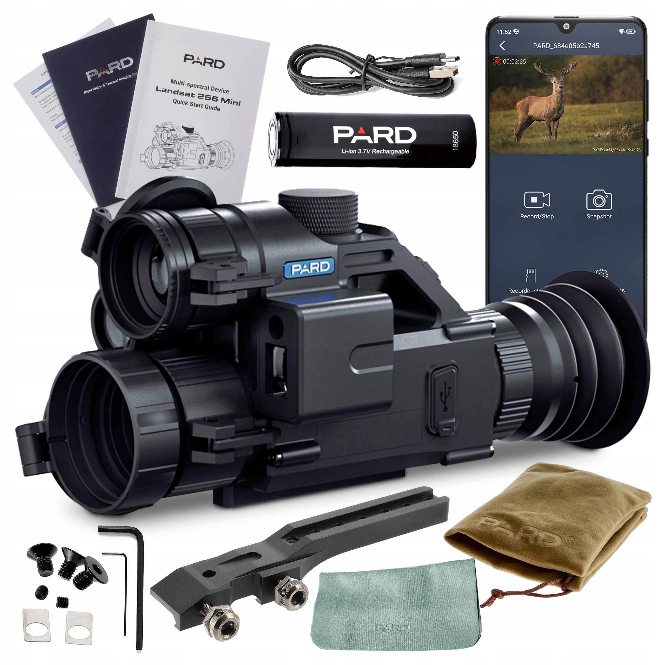 Pard Landsat 256 Mini Celownik Termowizyjny Noktowizyjny Z Dalmierzem 940nm