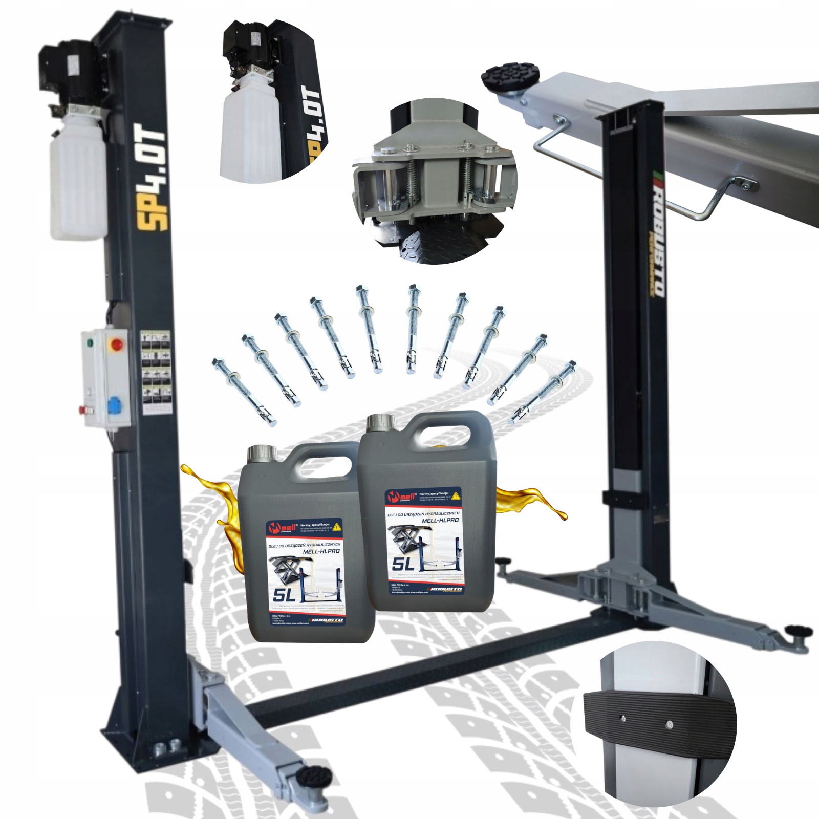 Podnośnik dwukolumnowy 230V automatyczny 4T ROBUSTO SP4.0T