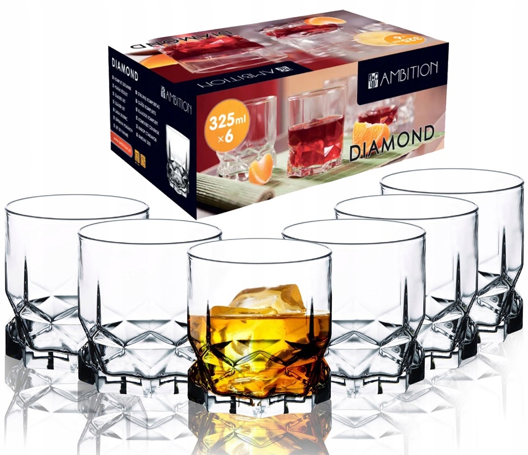 

Szklanki do whisky Ambition Diamond 325ml kpl 6szt