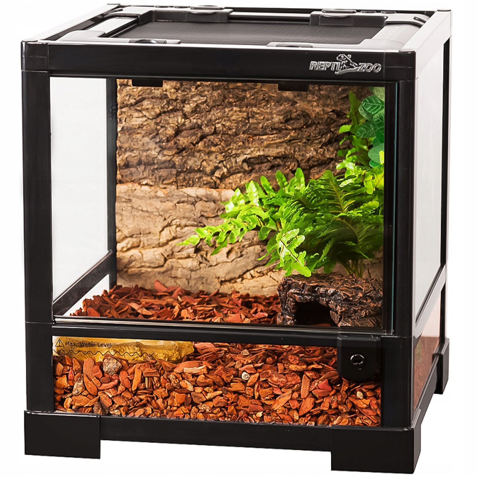 Levně Skleněné Terárium 30X30X32 Pro Hmyzí Plazy, Kovová Síťka Se Zámkem Dveří