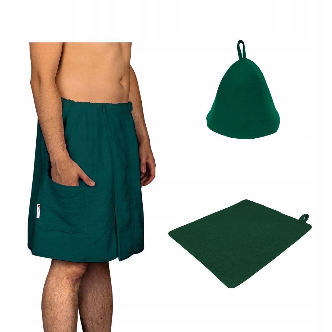 

Zestaw Do Sauny Kilt Męski Czapka Dywanik Zielony