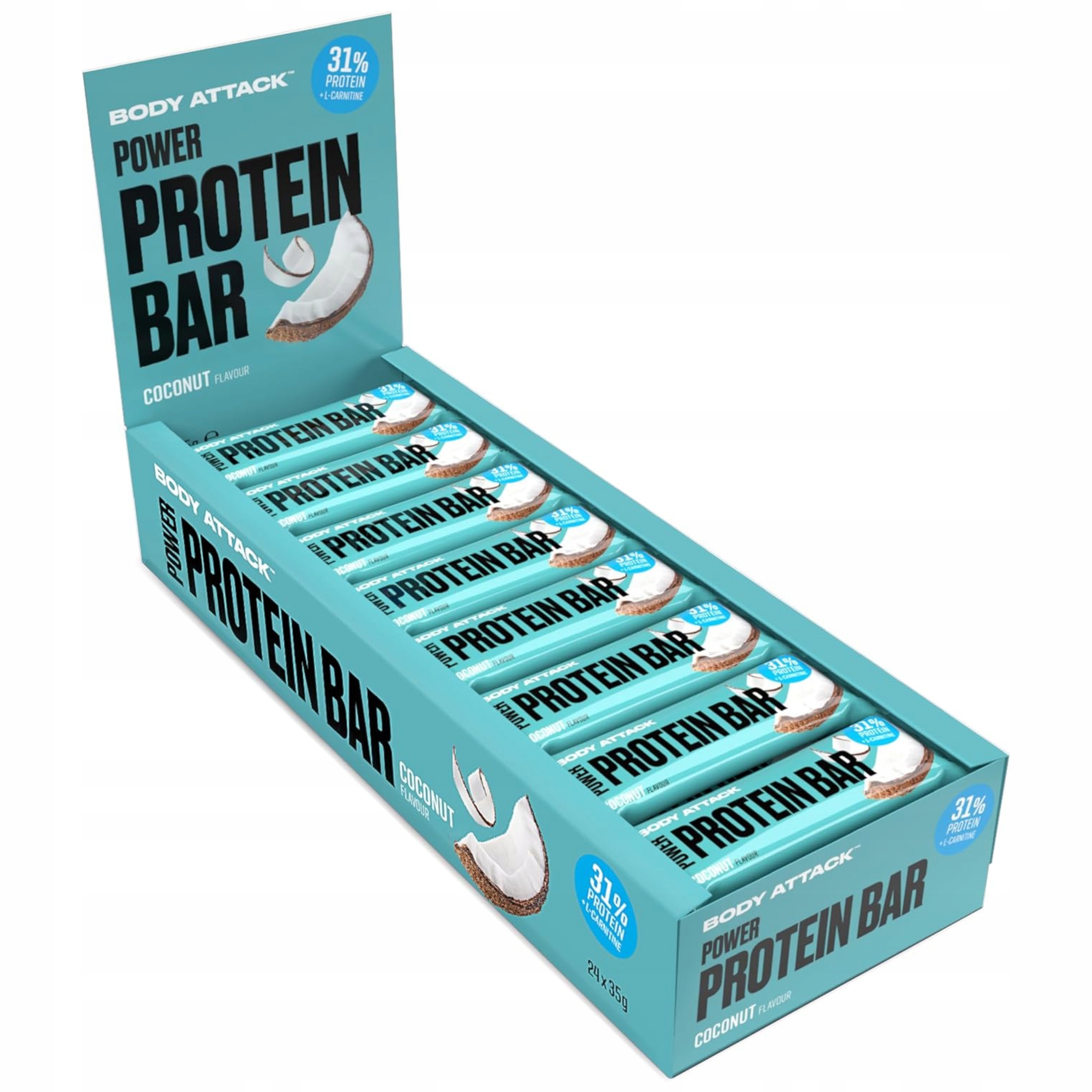 Proteinová Tyčinka Power Protein Bar 24 ks L-karnitin Vitamíny Body Attack