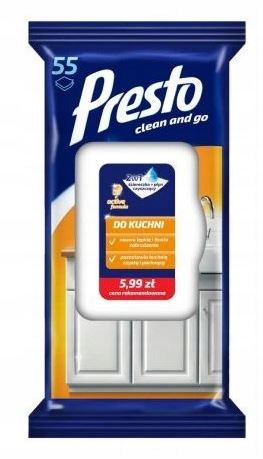 

Presto ściereczki nawilżane do Kuchni 55szt
