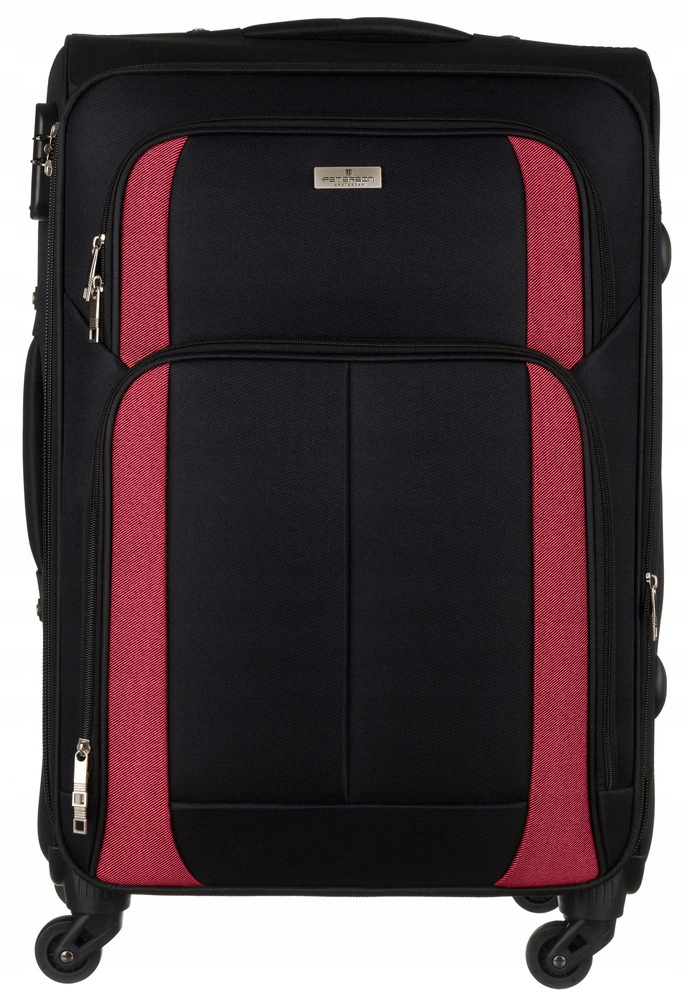 Zestaw czarno-czerwonych walizek podróżnych - Peterson Marka Peterson
