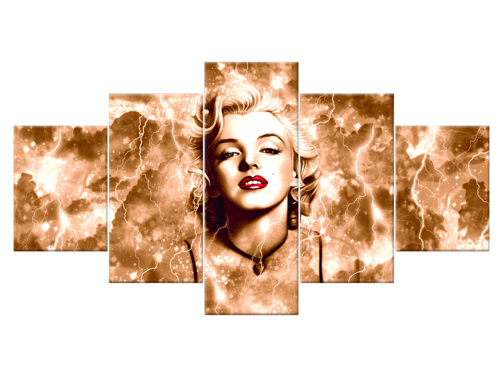 

Obraz Marylin Monroe błyskawice i gwiazda 150x80