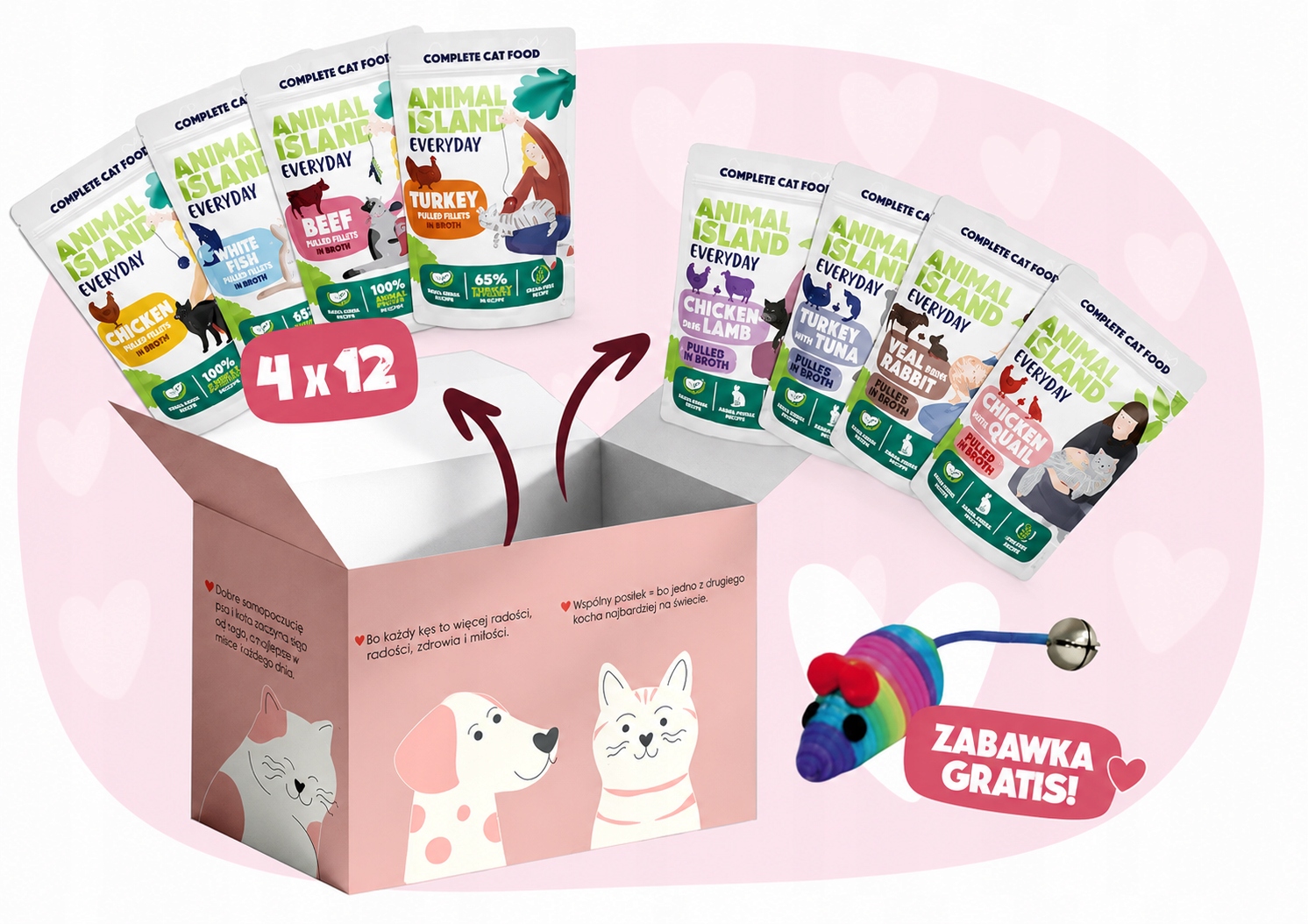 Animal Island Love Box sáčky mix chutí 52ks hračka Bonus