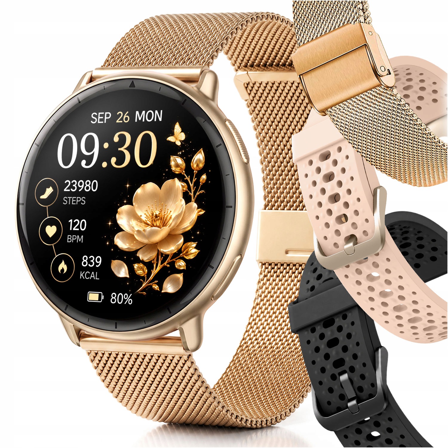Chytré Hodinky Dámské Amoled Hodinky Vodotěsné Smart Hovory Gps Sms Menu Pl