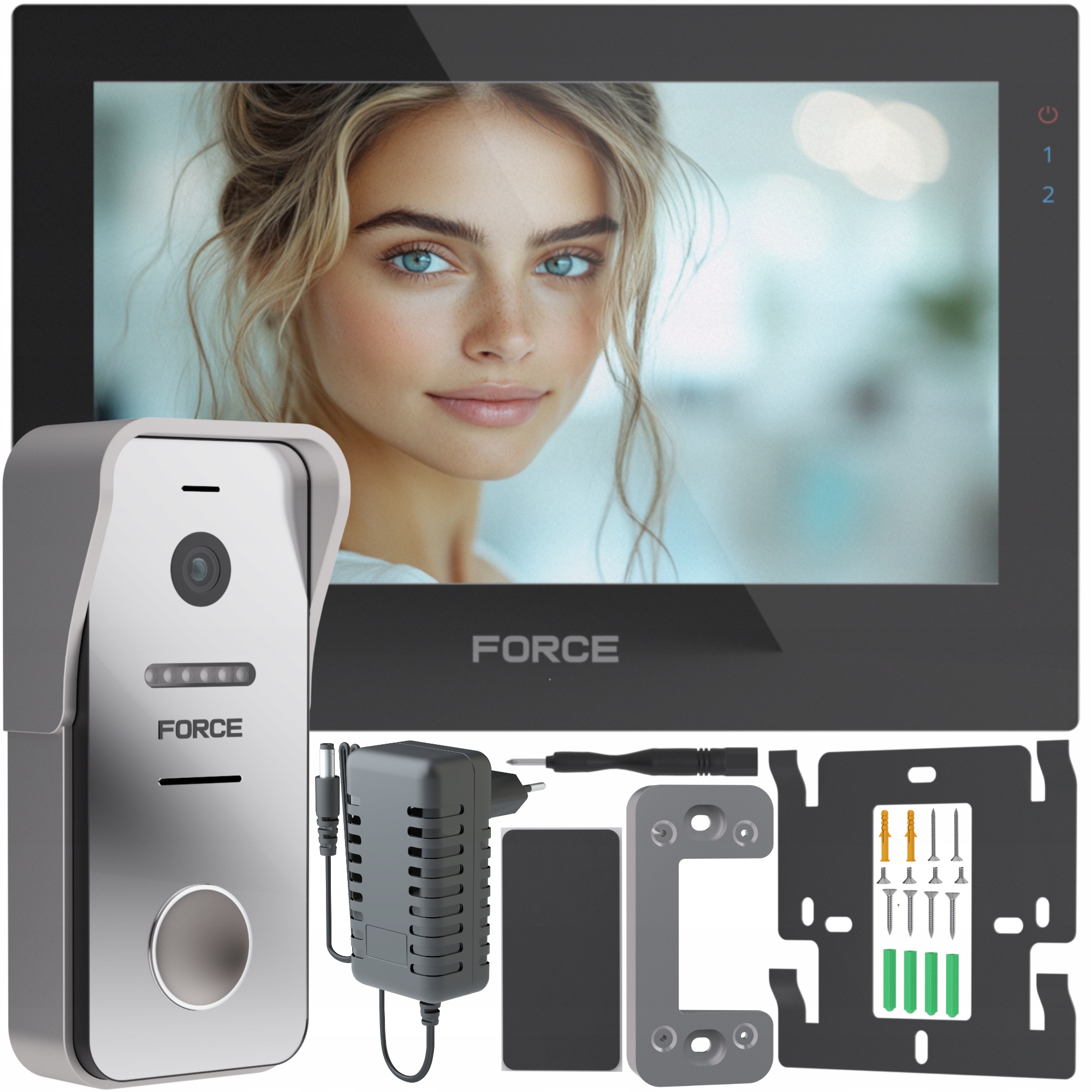 Videotelefon Force Prima Go 7" Černý Full Hd Brána