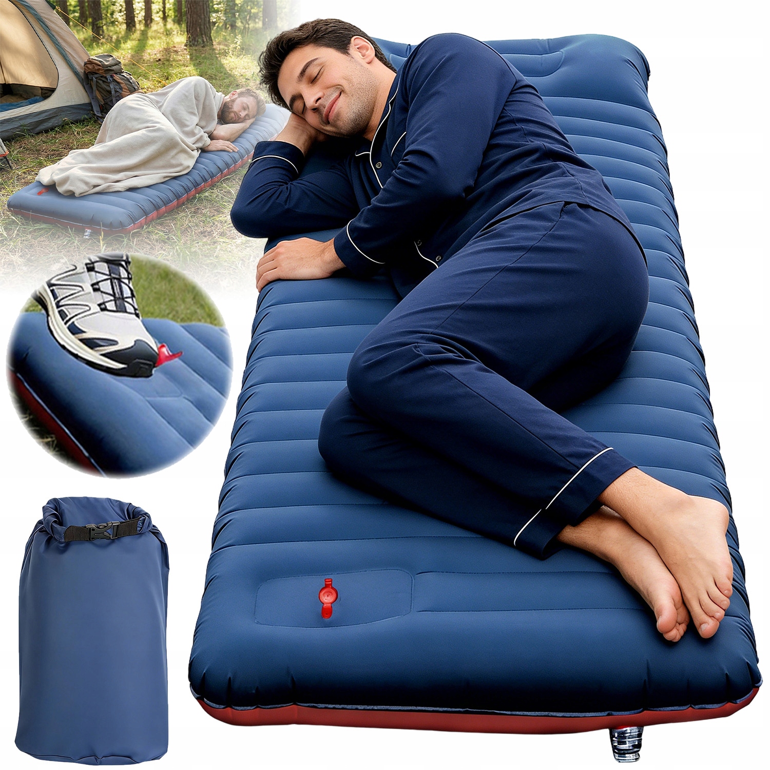 Podložka Karimatka Matrace Samonafukovací Pumpa Polštář Voděodolná Zesílená