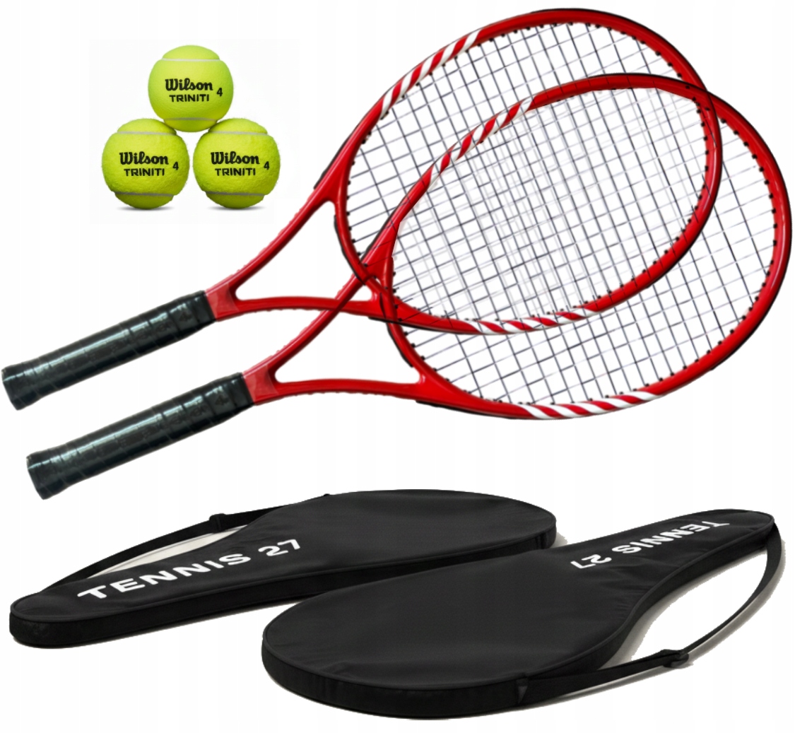 Rakiety Tenisowe Sportowy zestaw 2 x Rakieta 3 x Piłki 2x Pokrowiec TT0820