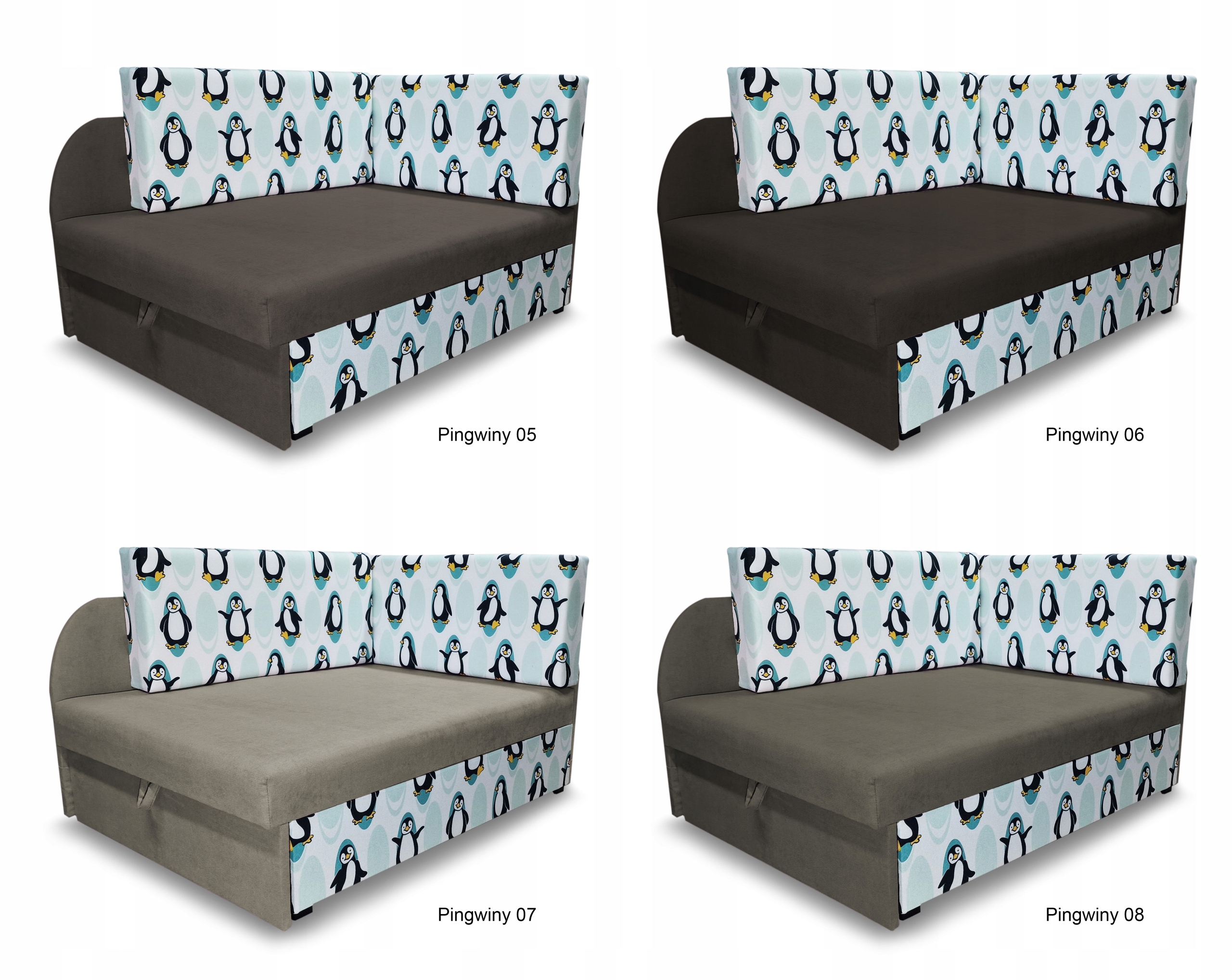 Łóżko narożne dziecięce - rozkładane, z regulacją długości, kanapa KUBUŚ Długość mebla 172.08 cm
