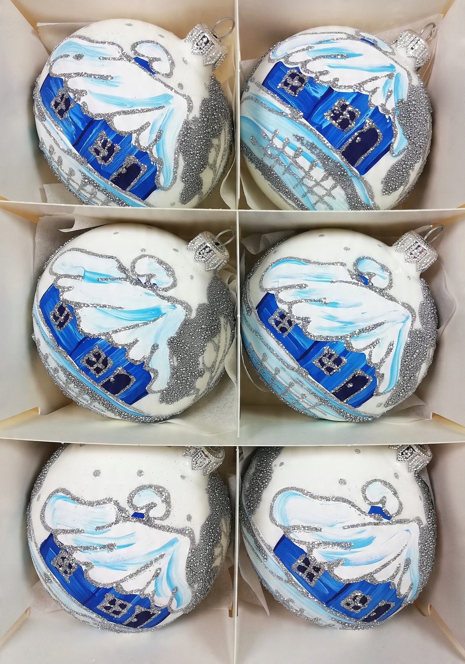 

Bombki Choinkowe Szklane Ręcznie Malowane 10 cm.