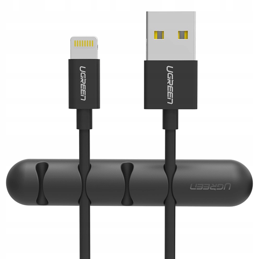 Organizer uchwyt do 4 kabli przewodów samoprzylepny czarny