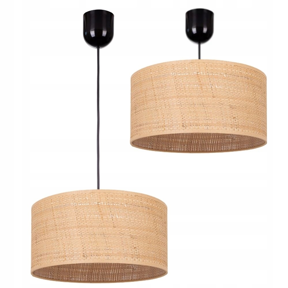 

Lampa Wisząca 1PŁ Sufitowa Abażur Ratan 40CM Zwis