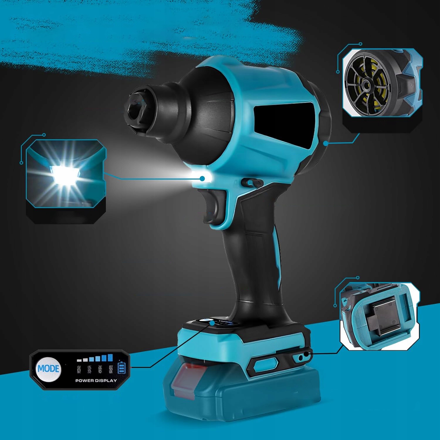 DMUCHAWA ODKURZACZ AKUMULATOROWY DO KURZNA MOC 1000W MOCNA PRZENOŚNA Wydajność 1.1 m3/min