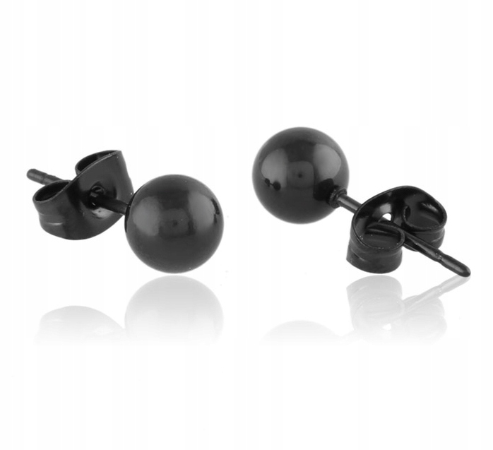 

Kolczyki Czarne Kulki 6 MM Premium Stal 316 L Ttm
