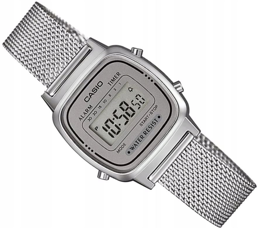 Dámské Hodinky Casio LA670WEM-7EF Módní Vintage Mini Stříbrné Mesh Box