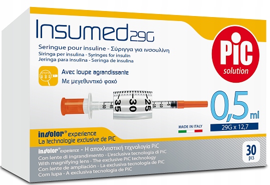 

Pic Insumed strzykawki insulinowe 29G 12,7 mm x30