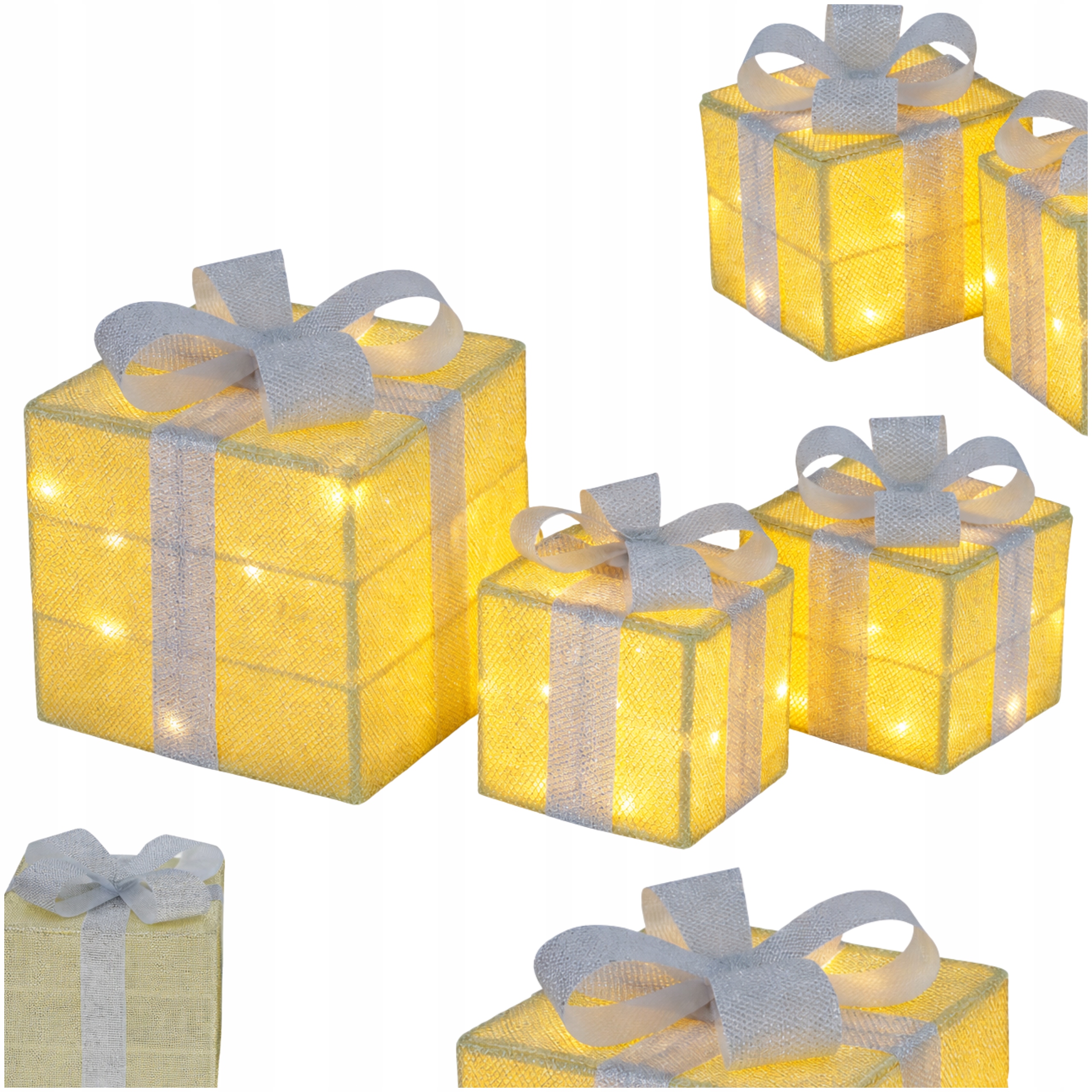 Svítící Led dárkové krabičky Sada 3 dárkových krabiček Dekorace