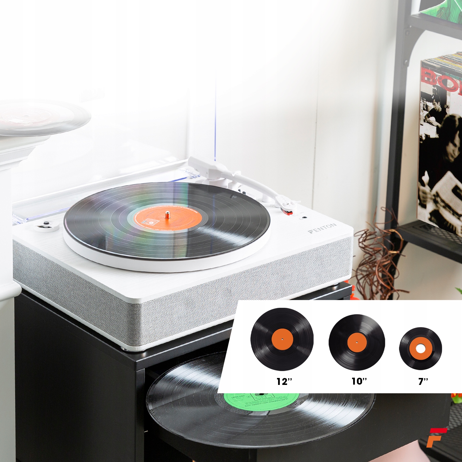 Програвач програвача з USB-колонками Bluetooth Fenton Belt Drive