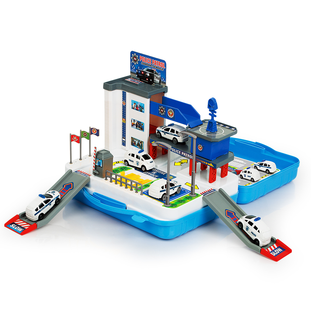 POLICYJNY PARKING WALIZKA GARAŻ 40 el. RADIOWÓZ Marka inna