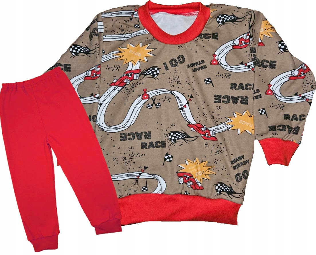 Piżamki Długi Rękaw 100% bawełna POLSKIE + wzory świąteczne 98 cm