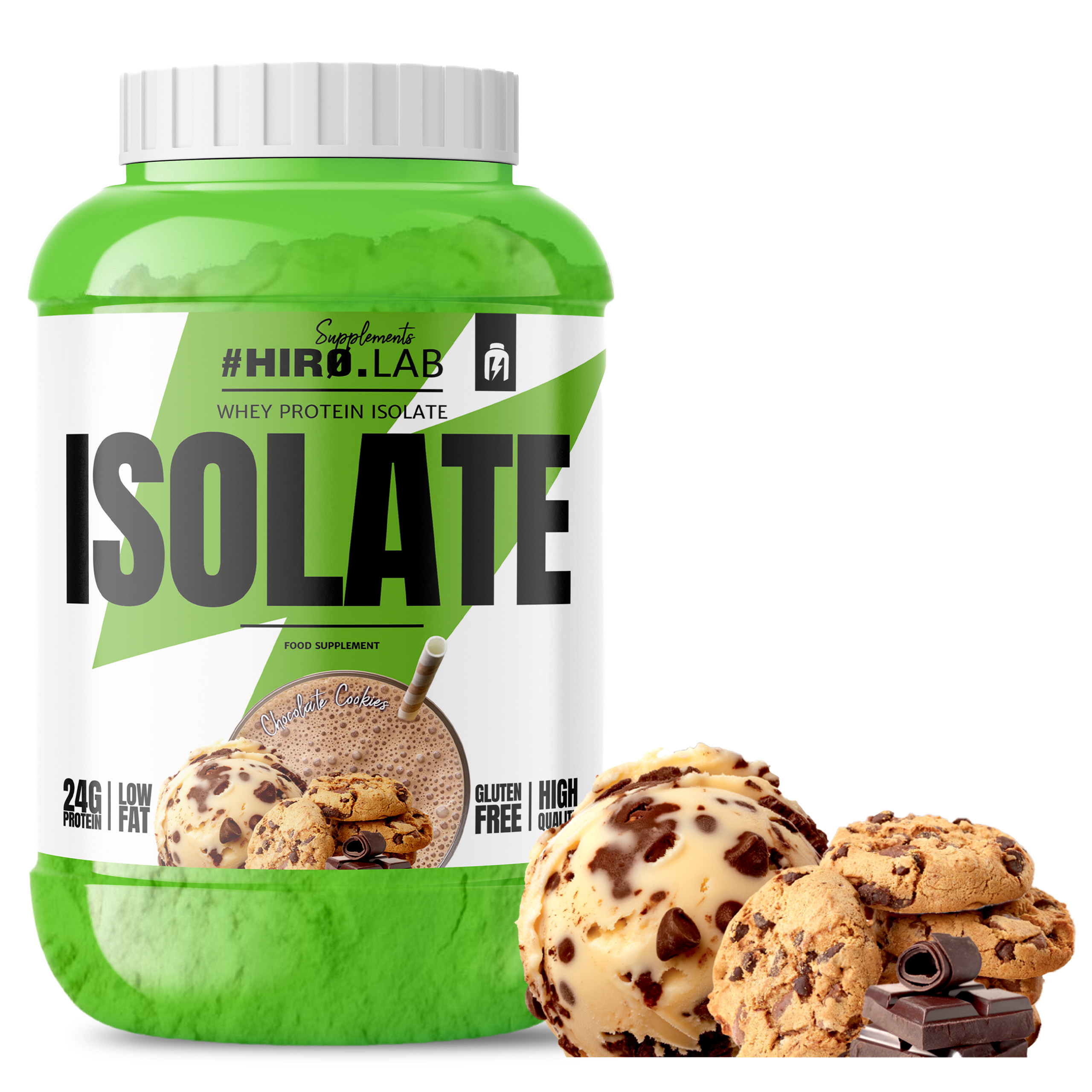 Proteinový izolát Wpi Doplněk Stravy Whey Protein 1800 g Čokoládové sušenky Hiro.Lab