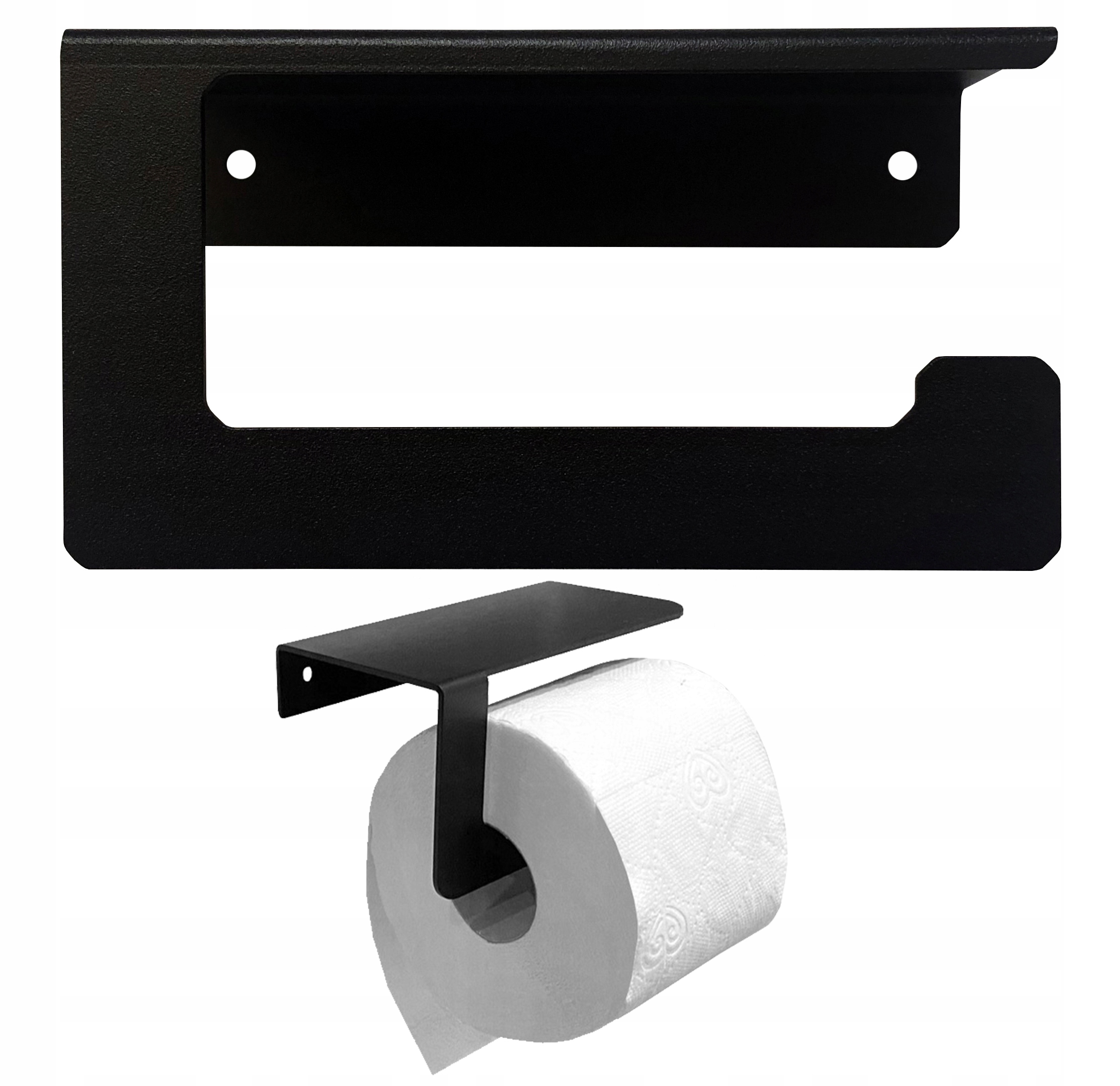 

Uchwyt na papier toaletowy z półką Black Loft