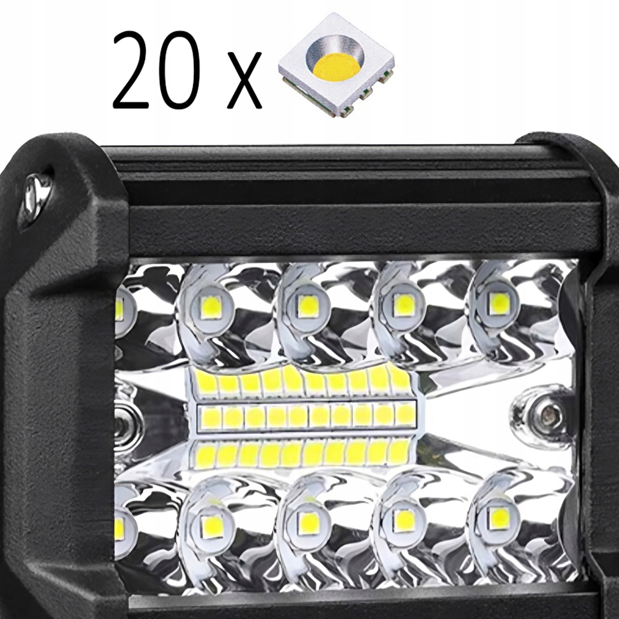 LAMPA 20 LED ROBOCZA HALOGENOWA 60W 4SZT 12V Temperatura barwowa 6000 K