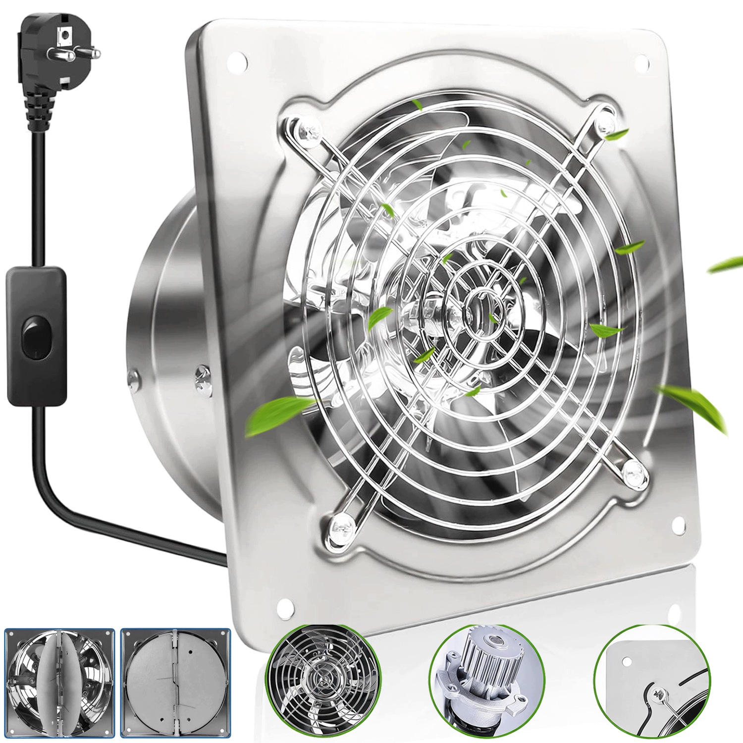 Vysoce Kvalitní, Silný Průmyslový Nástěnný Odsávací Ventilátor 150 MM