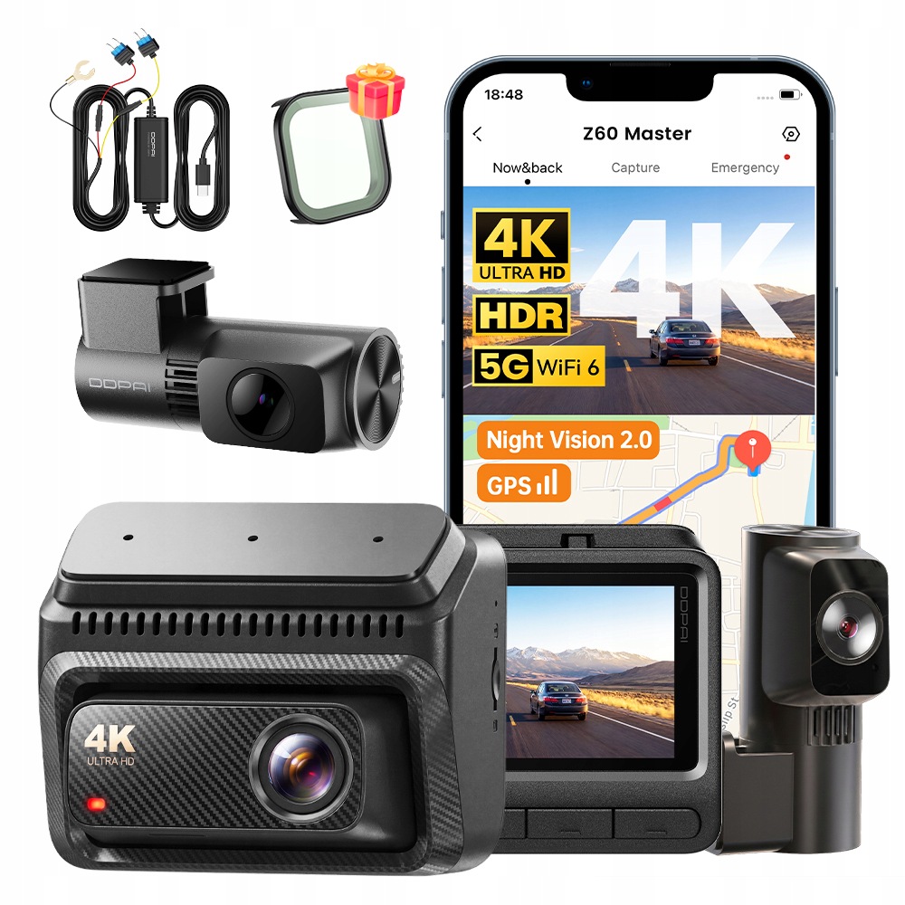 Kamera Ddpai Z60 Master Videorekordér 4K Hdr+ Zadní Interiér+hardwire Kit