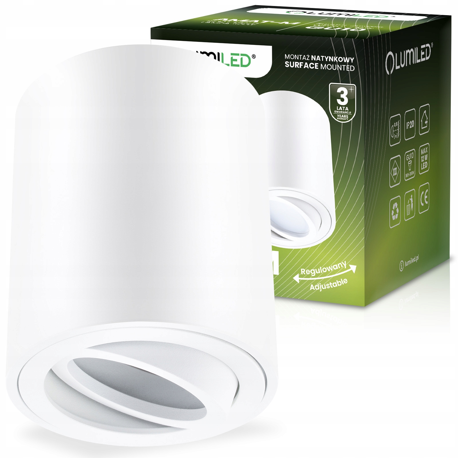 Галогенная потолочная трубка GU10 LED Moving Spot Lamp Nadynk White