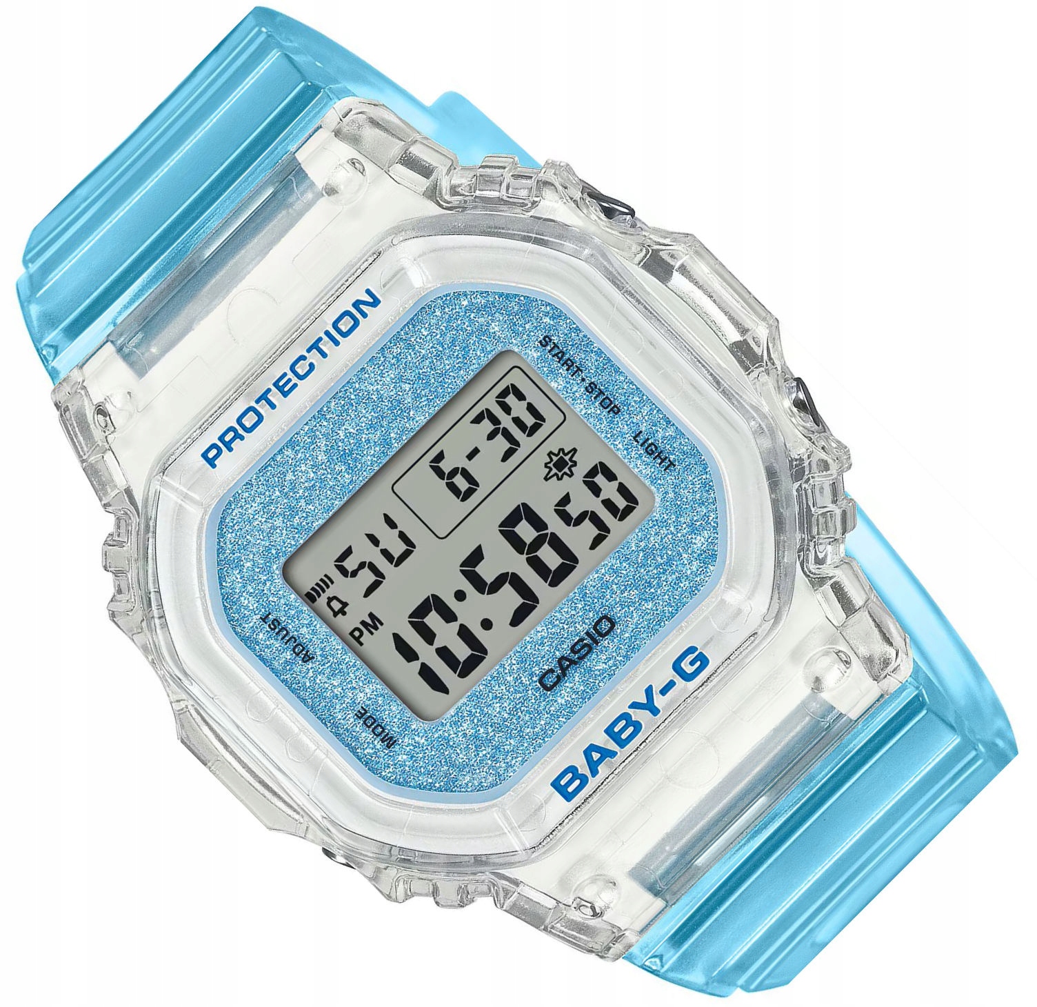 Modré Transparentní Barevné Hodinky Casio Baby-g BGD-565GC -2ER 100 M
