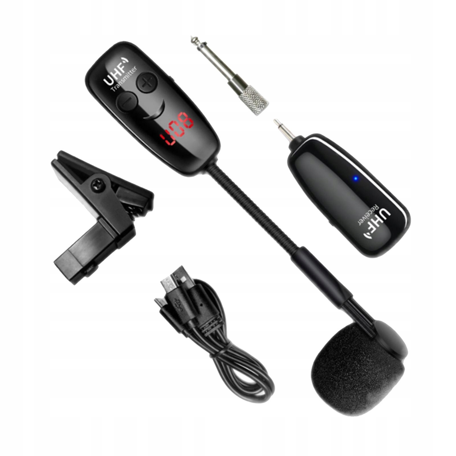 Mikrofon do instrumentów bezprzewodowych UHF, saksofon