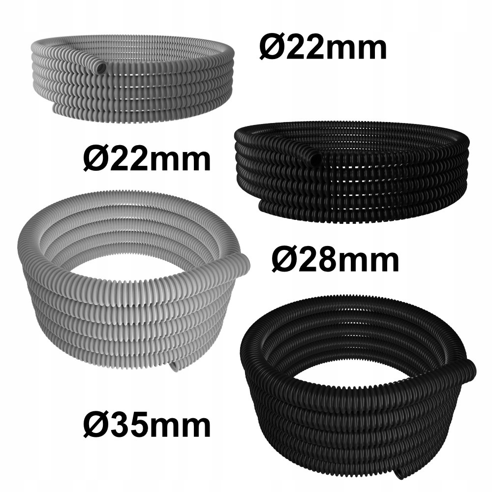Trubka 22 mm černá 30 m elektroinstalační trubka 4133