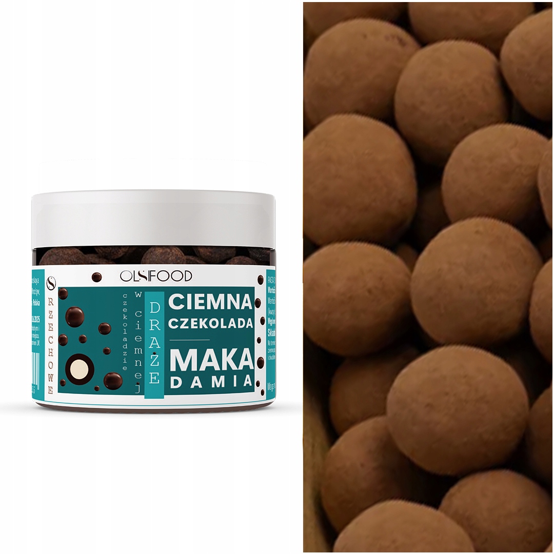 ORZECHY MAKADAMIA W CIEMNEJ CZEKOLADZIE | 190 G | OLSIFOOD EAN (GTIN) 5906228091712