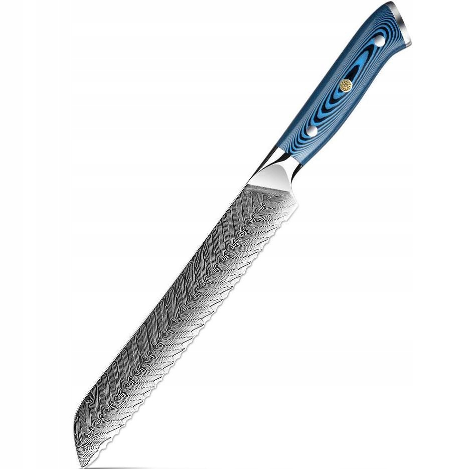 Damaškový kuchynský nôž Tukami Bread/Modrá KP-37505