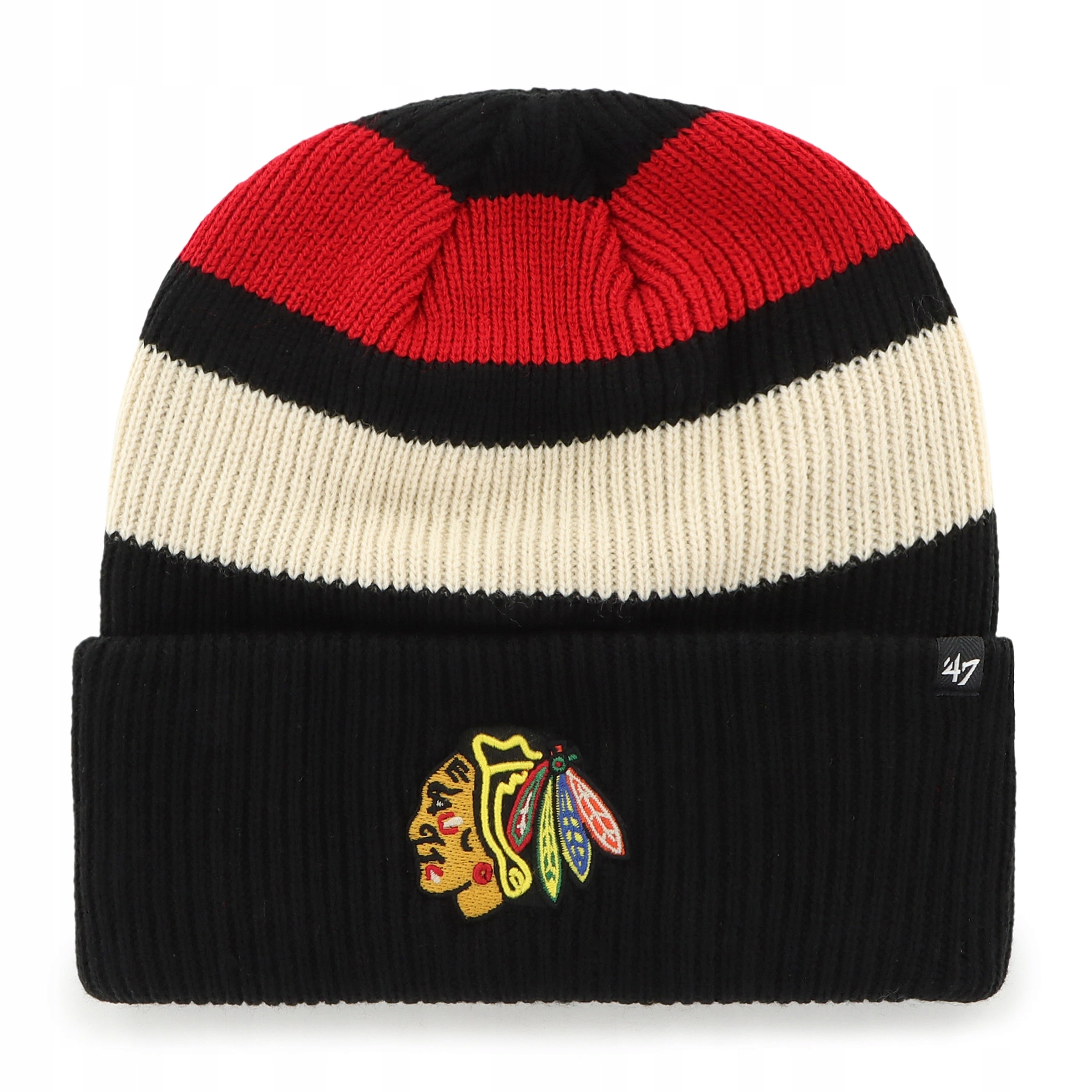 Pánská zimní čepice Chicago Blackhawks Nhl Clubhouse Jennings '47 Cuff Knit