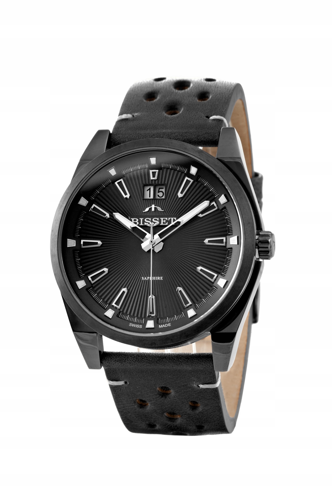 Švýcarské nové Pánské hodinky Bisset BIS080 na řemínku Gravírování